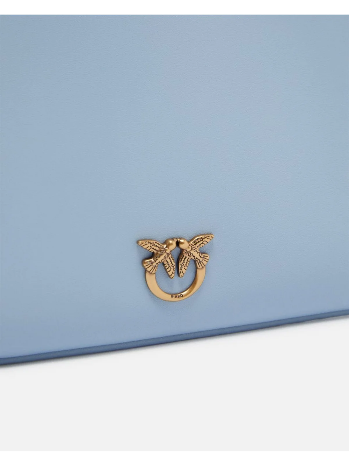 PINKO Borsa Donna Horizontal Flat Vitello Seta 102747-A0F1 E57Q LIGHT BLUE-ANTIQUE GOLD - Image 2