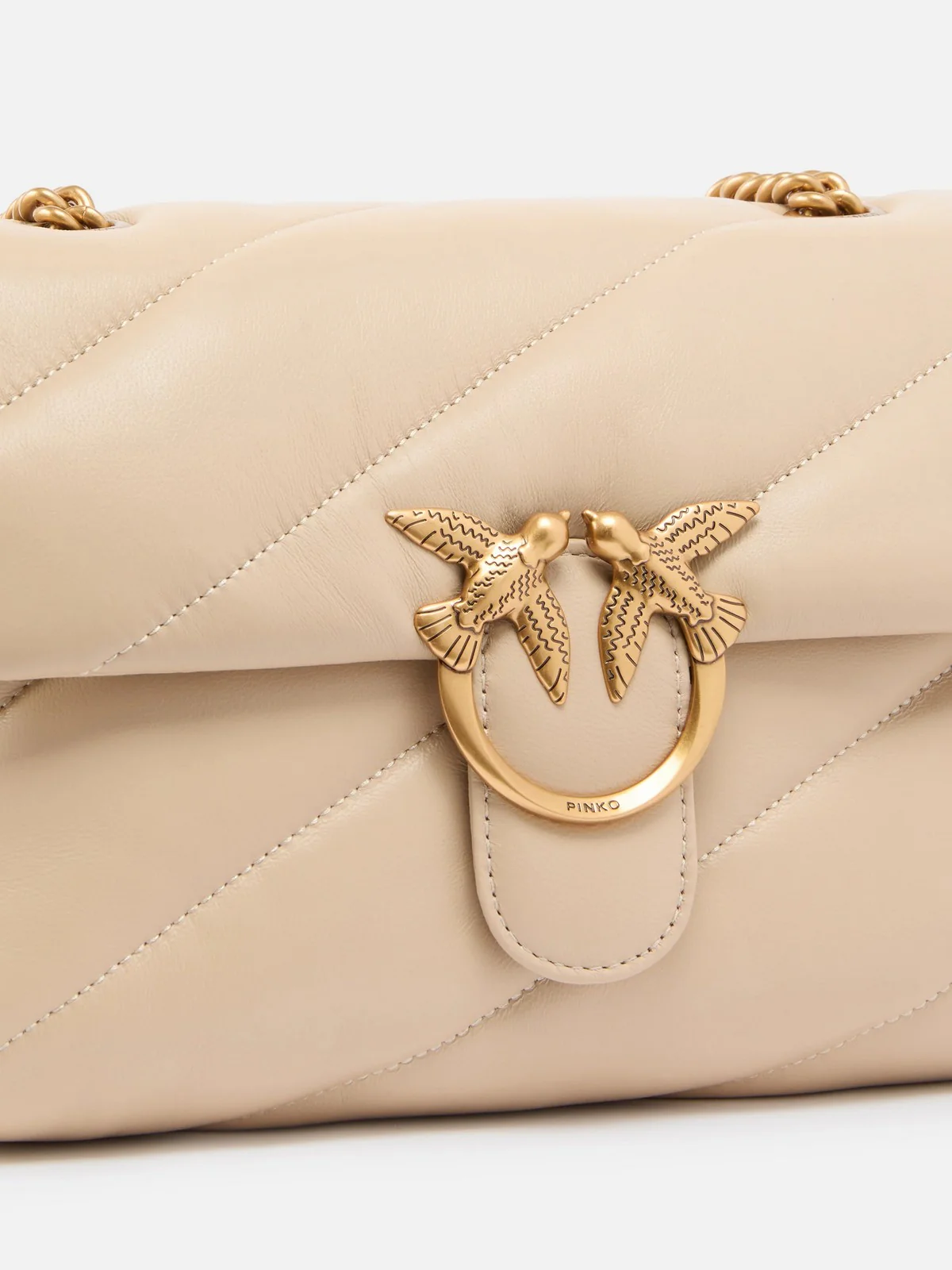 PINKO Borsa Donna Love classic puff 100038-A0F2 C50Q BEIGE GRIGIO - Image 4