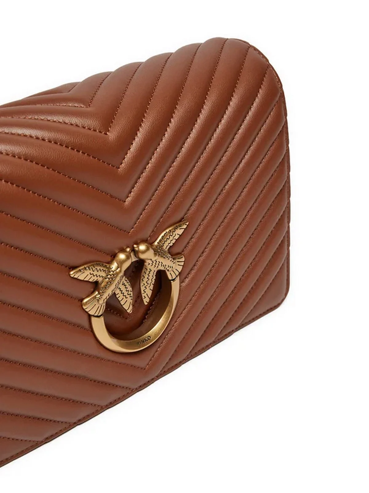 PINKO Borsa Donna Love Click Classic Sheep Nappa 100063-A0GK L48Q Marrone - Image 2