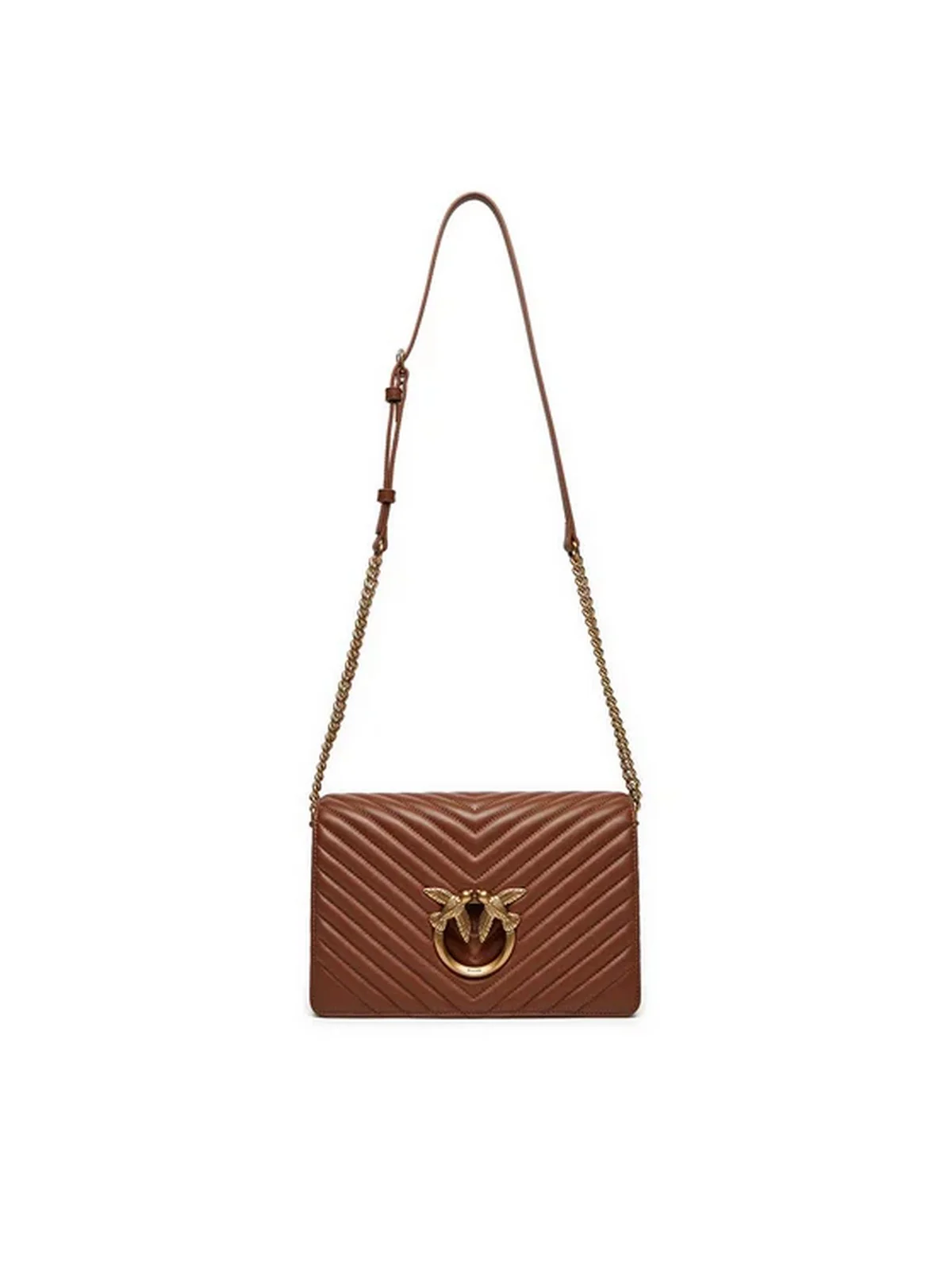 PINKO Borsa Donna Love Click Classic Sheep Nappa 100063-A0GK L48Q Marrone - Image 5