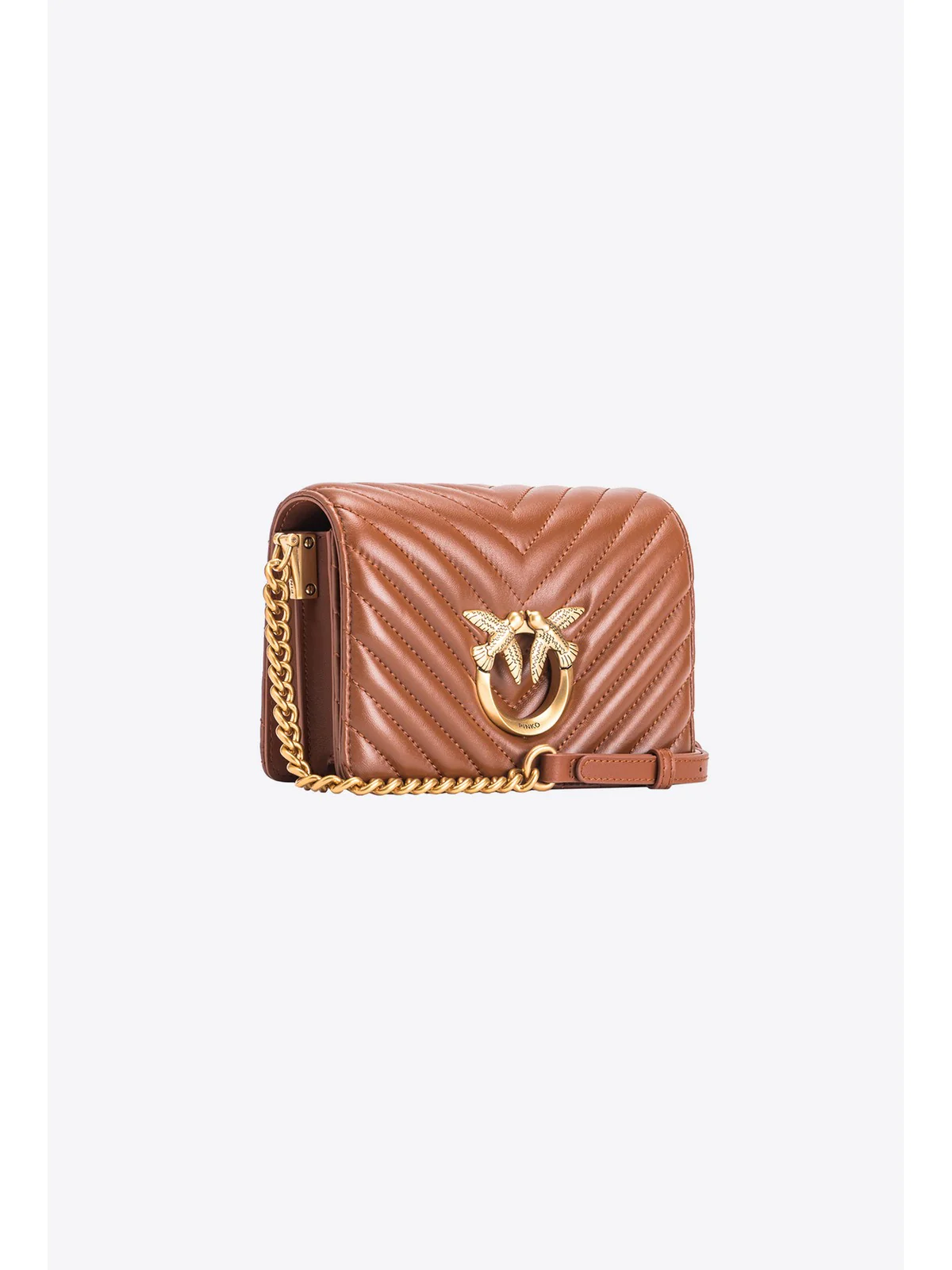 PINKO Borsa Donna Love Click Mini Sheep Nappa Ch 100067-A0GK L48Q Marrone - Image 3