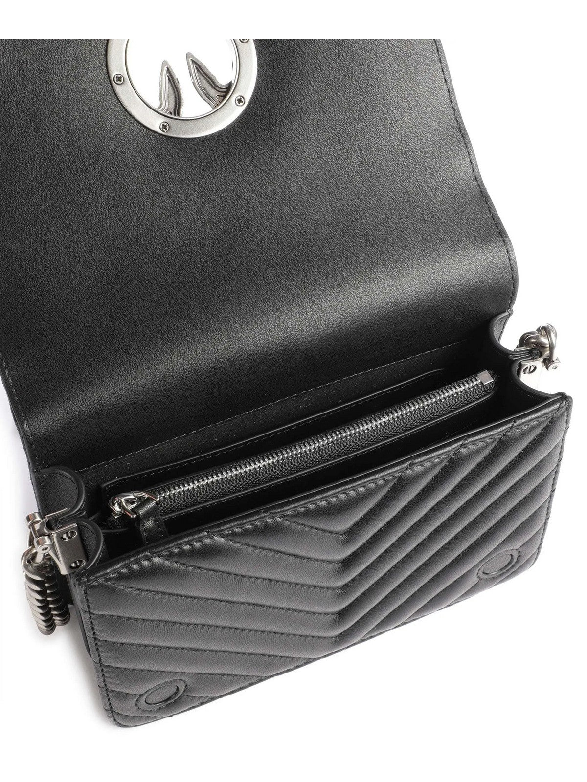 PINKO Borsa Donna Love Click Mini Sheep Nappa Ch 100067-A0GK Z99O Nero - Image 2