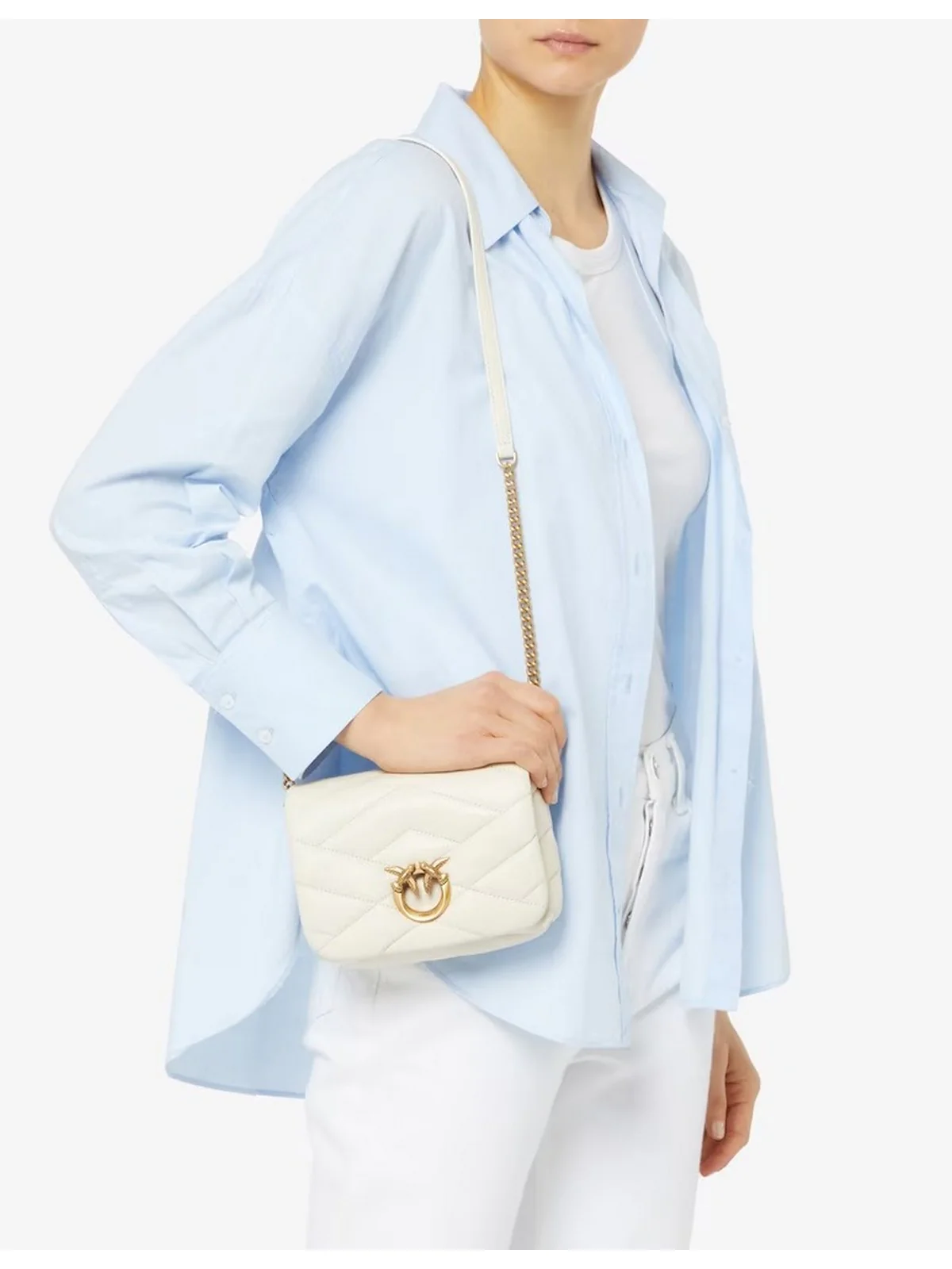 PINKO Borsa Donna Love click puff 101584-A1ET Z14Q Bianco - Image 2