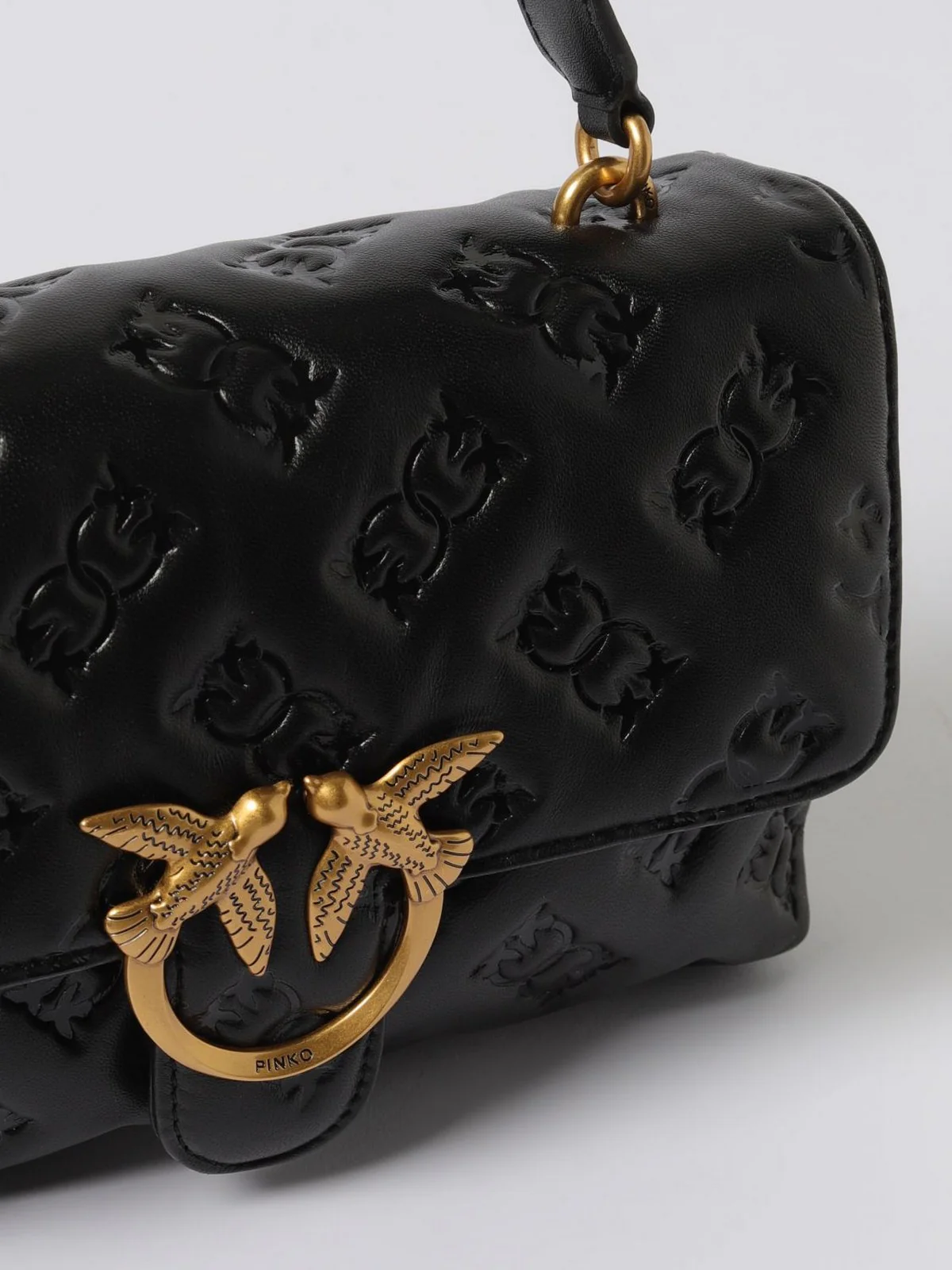 PINKO Borsa Donna LOVE LADY PUFF CLASSIC CL 100043-A2JX Z99Q NERO-ANTIQUE GOLD - Image 2