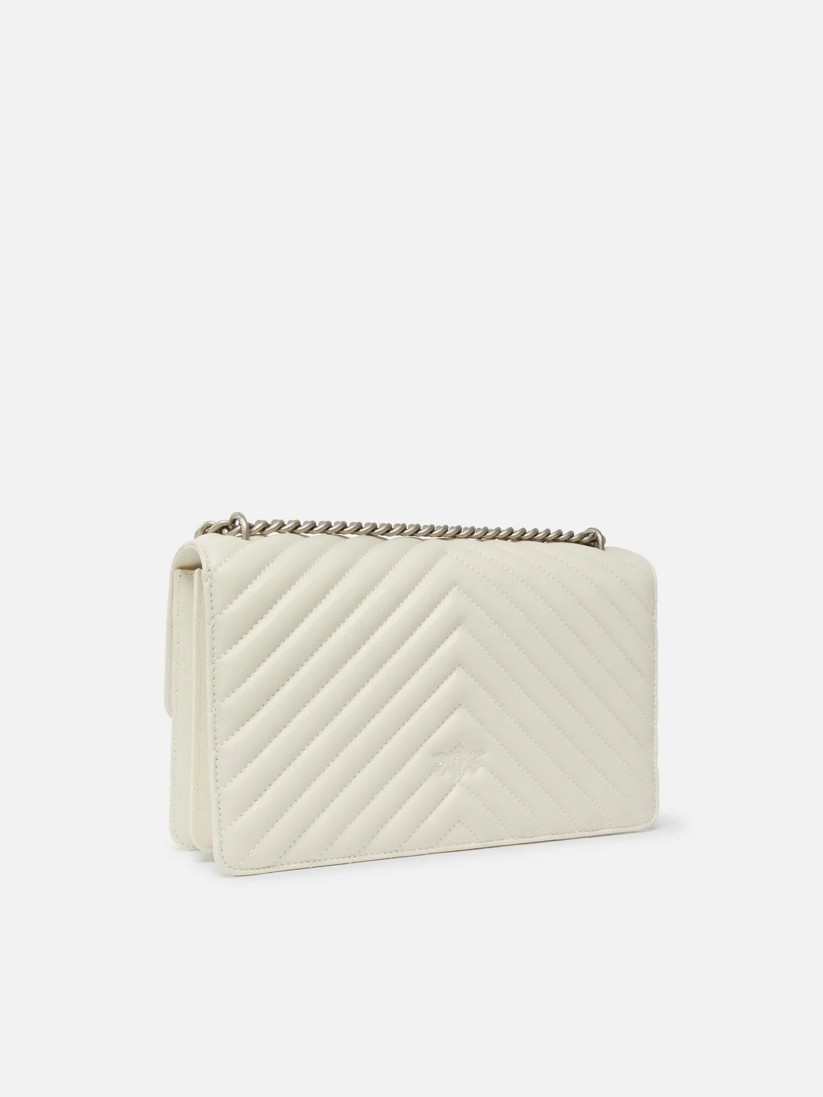 PINKO Borsa Donna Love one classic 100941-A0GK Z14O BIANCO SETA-OLD SILVER - Image 2