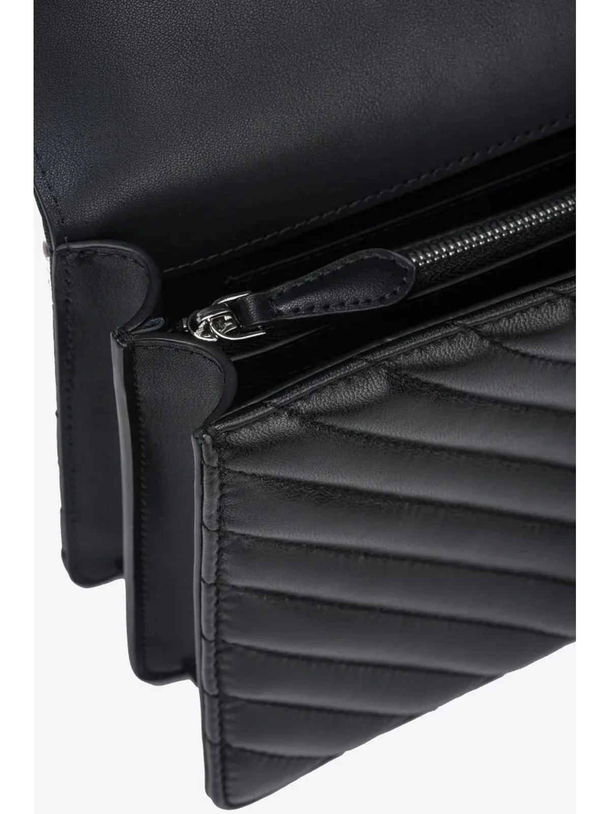 PINKO Borsa Donna Love one classic 100941-A0GK Z99O NERO-OLD SILVER - Image 2