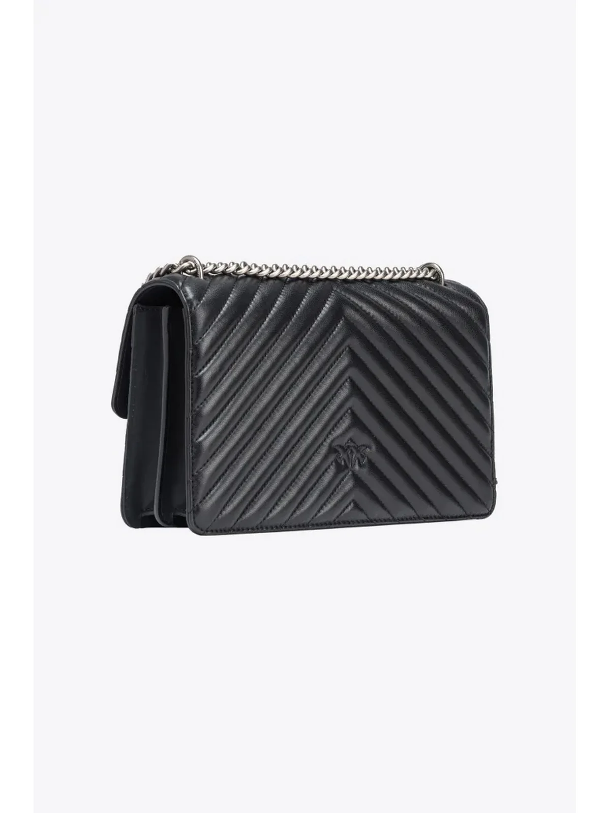 PINKO Borsa Donna Love one classic 100941-A0GK Z99O NERO-OLD SILVER - Image 4