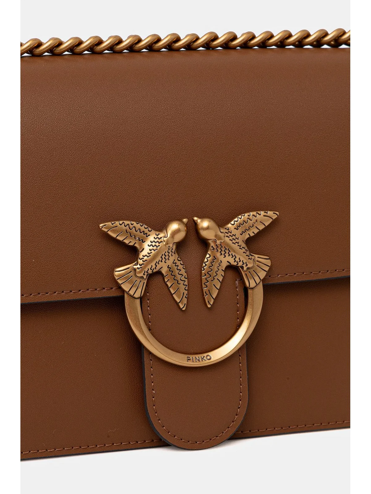 PINKO Borsa Donna LOVE ONE CLASSIC DC 100941-A0F1 L17Q MARRONE - LEONE-ANTIQUE GOLD - Image 4