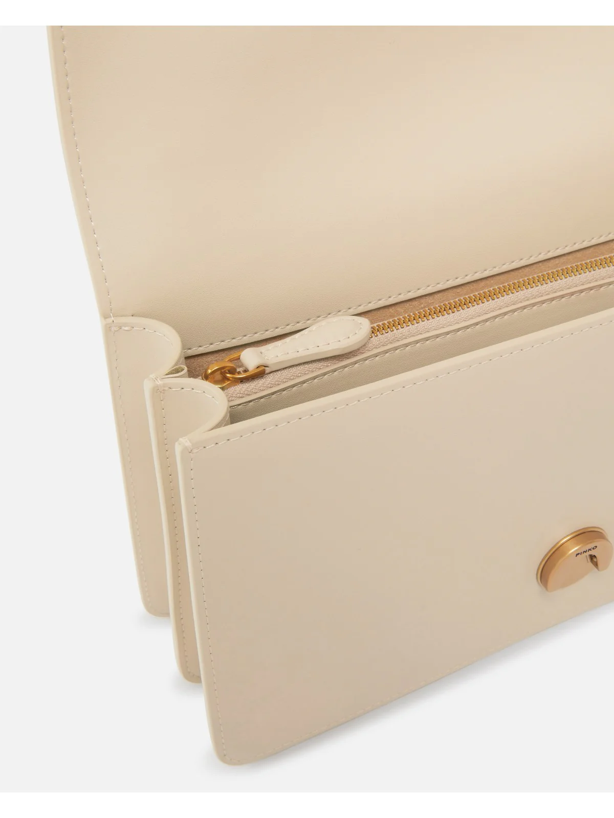 PINKO Borsa Donna Love One Classic Dc Vitello Se 100941-A0F1 C50Q BEIGE-GRIGIO FUMO-ANTIQUE GOLD - Image 3