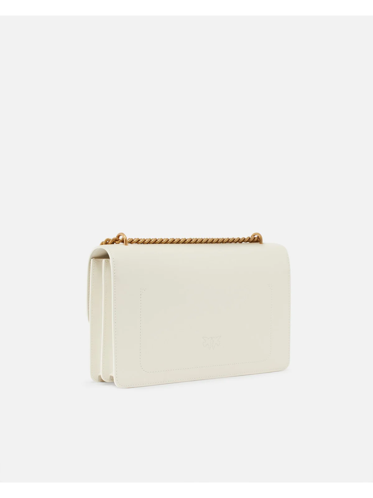 PINKO Borsa Donna Love One Classic Dc Vitello Se 100941-A0F1 Z14Q BIANCO SETA-ANTIQUE GOLD - Image 5