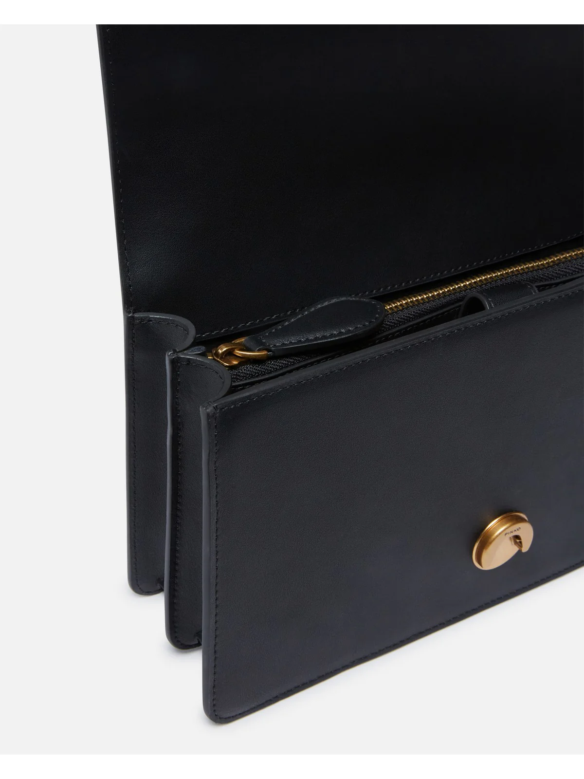 PINKO Borsa Donna Love One Classic Dc Vitello Se 100941-A0F1 Z99Q NERO-ANTIQUE GOLD - Image 3