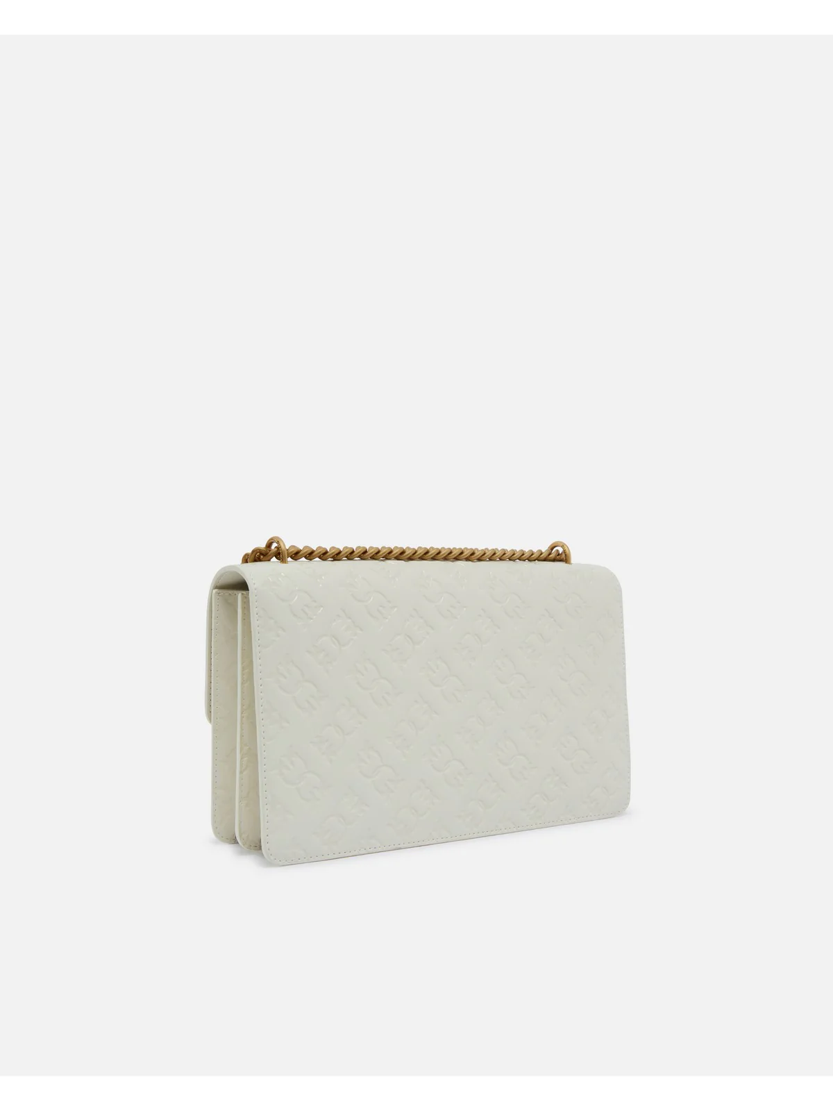 PINKO Borsa Donna Love One Classic Dc Vitello Se 100941-A1YB Z14Q BIANCO SETA-ANTIQUE GOLD - Image 2