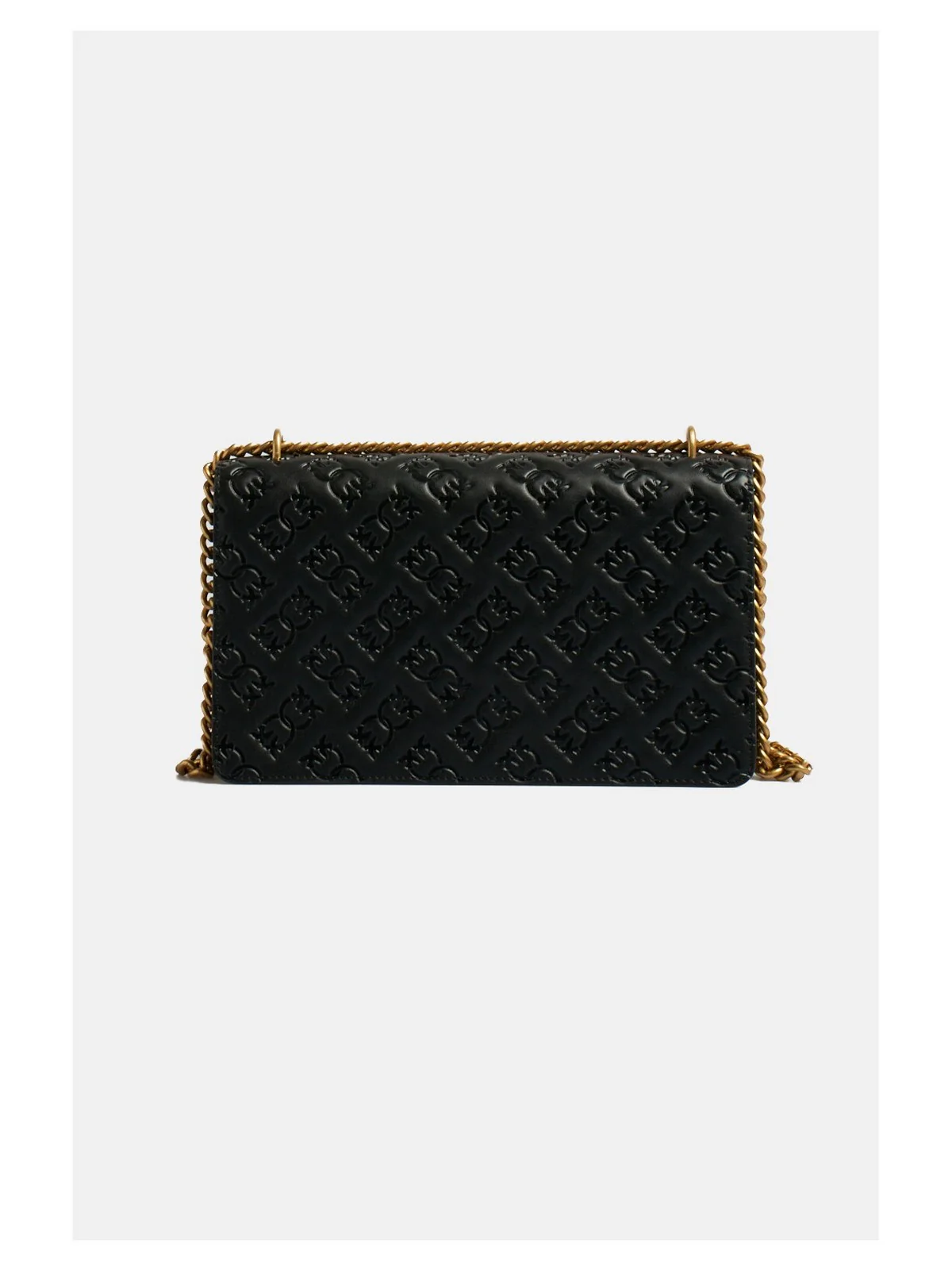 PINKO Borsa Donna Love One Classic Dc Vitello Se 100941-A1YB Z99Q NERO-ANTIQUE GOLD - Image 2