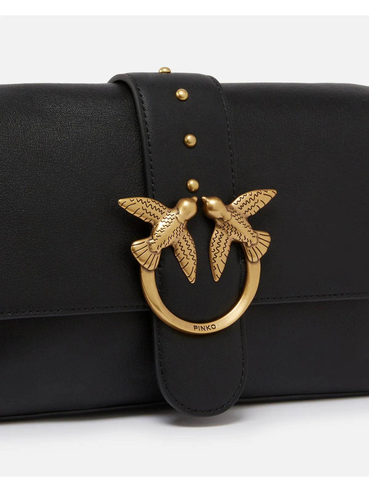 PINKO Borsa Donna LOVE ONE CLASSIC SLOUCHY FL 104524-A0QO Z99Q NERO-ANTIQUE GOLD - Image 4