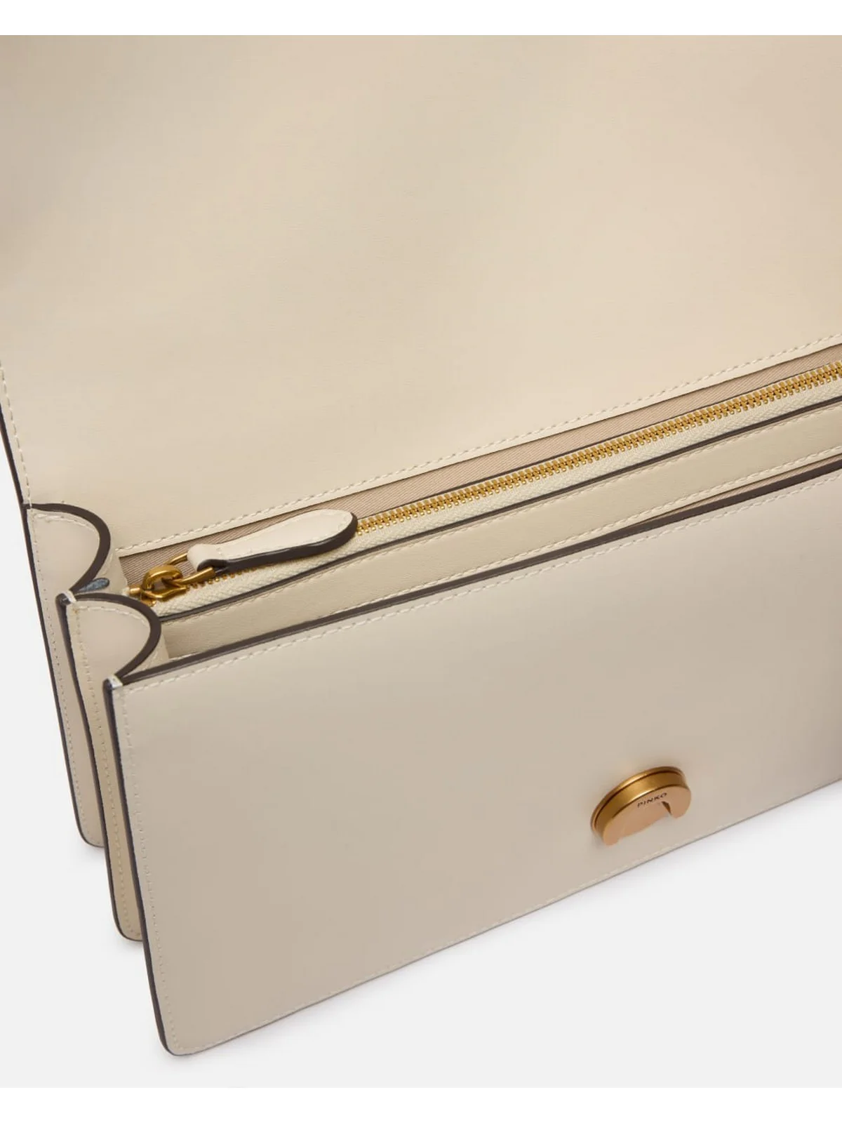 PINKO Borsa Donna LOVE ONE CLASSIC ST. CL 105857-A0F1 Z14Q BIANCO SETA-ANTIQUE GOLD - Image 3