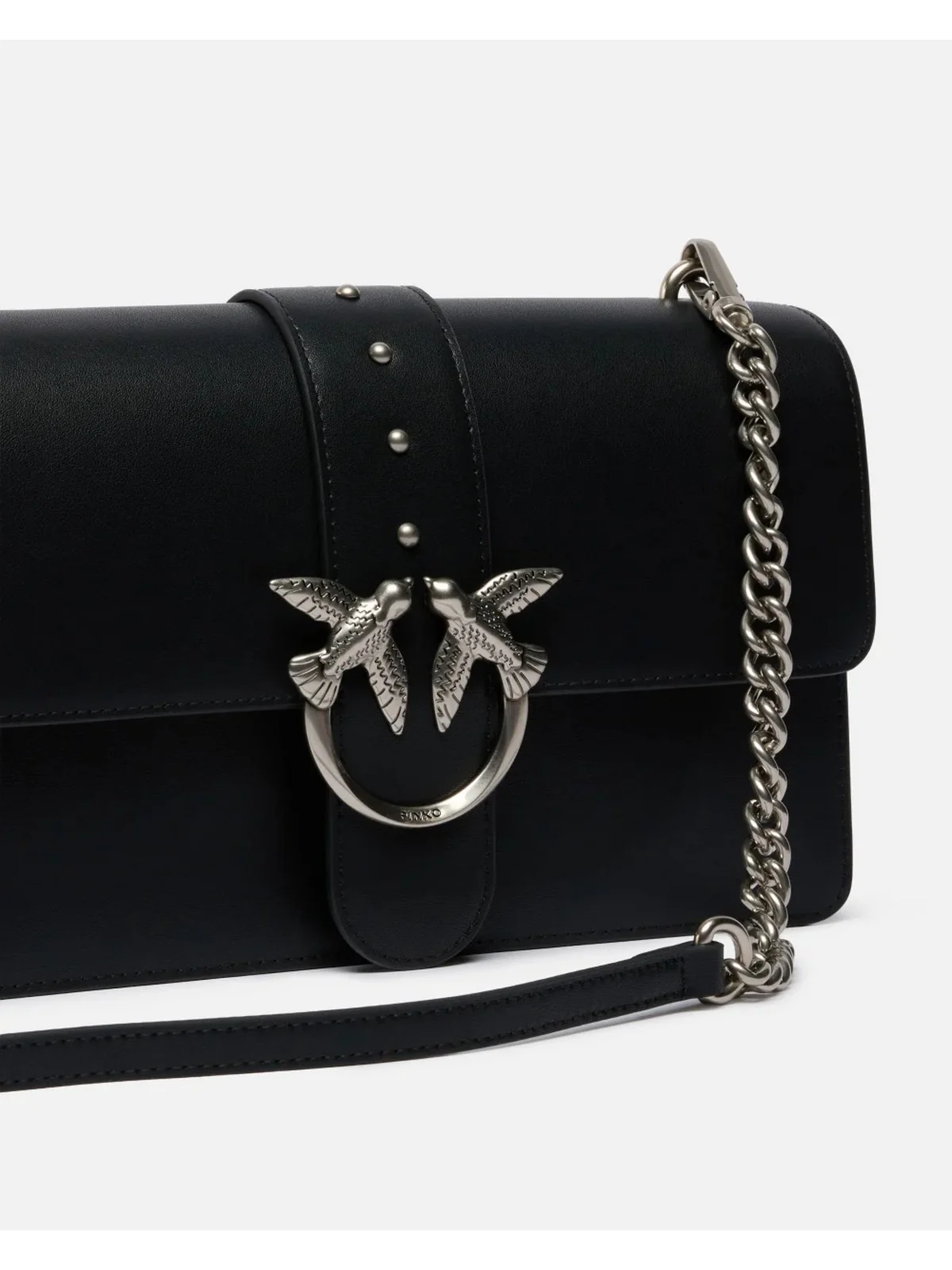 PINKO Borsa Donna LOVE ONE CLASSIC ST. CL 105857-A0F1 Z99O NERO-OLD SILVER - Image 3