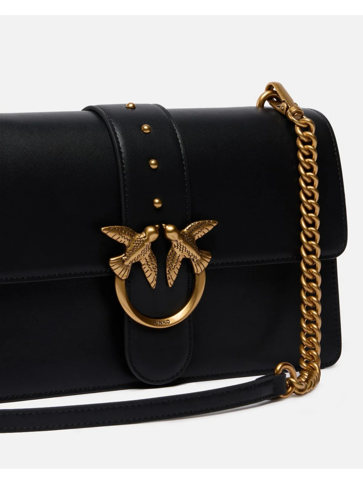 PINKO Borsa Donna LOVE ONE CLASSIC ST. CL 105857-A0F1 Z99Q NERO-ANTIQUE GOLD - Image 4