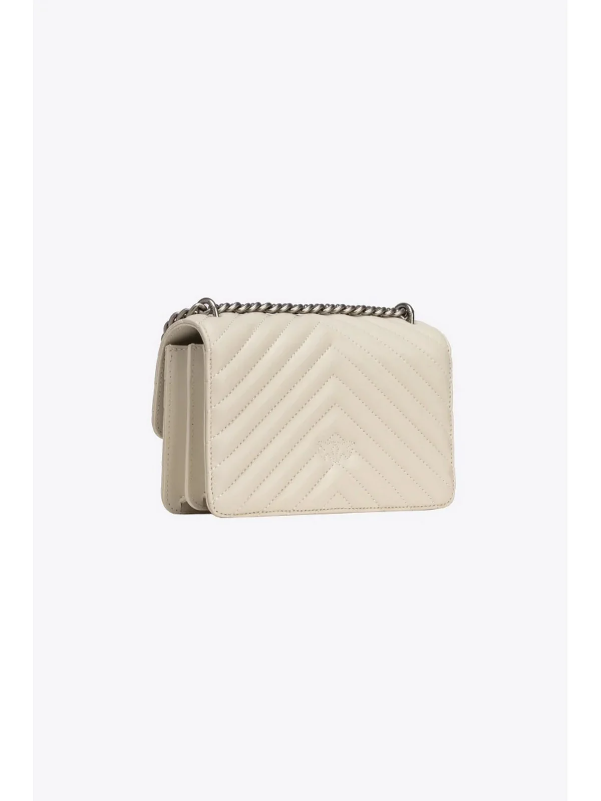 PINKO Borsa Donna Love one mini 100074-A0GK Z14O BIANCO SETA-OLD SILVER - Image 2