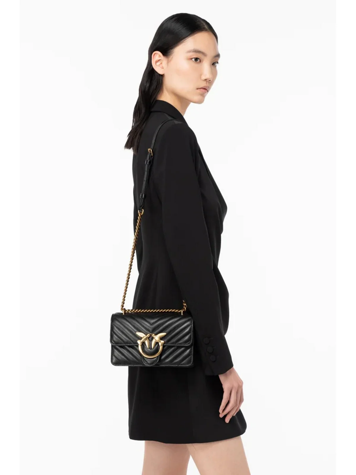 PINKO Borsa Donna Love one mini 100074-A0GK Z99Q BLACK - Image 5