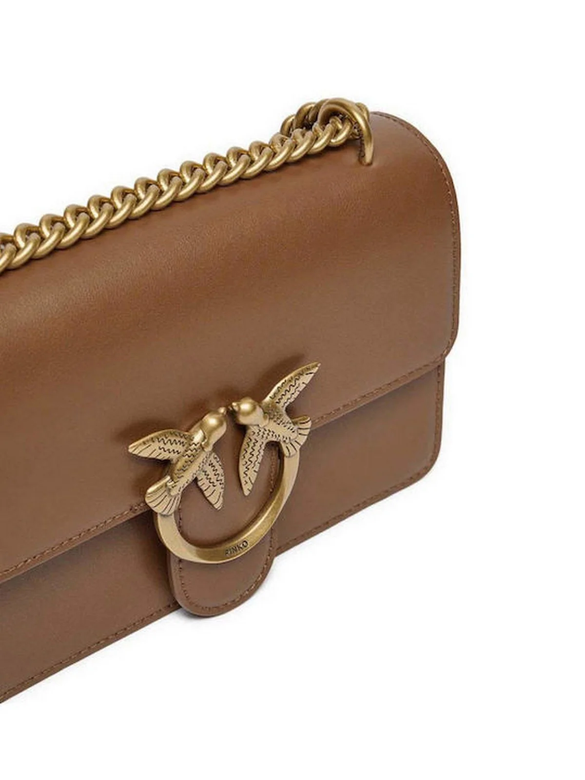 PINKO Borsa Donna LOVE ONE MINI DC 100074-A0F1 L17Q MARRONE - LEONE-ANTIQUE GOLD - Image 3