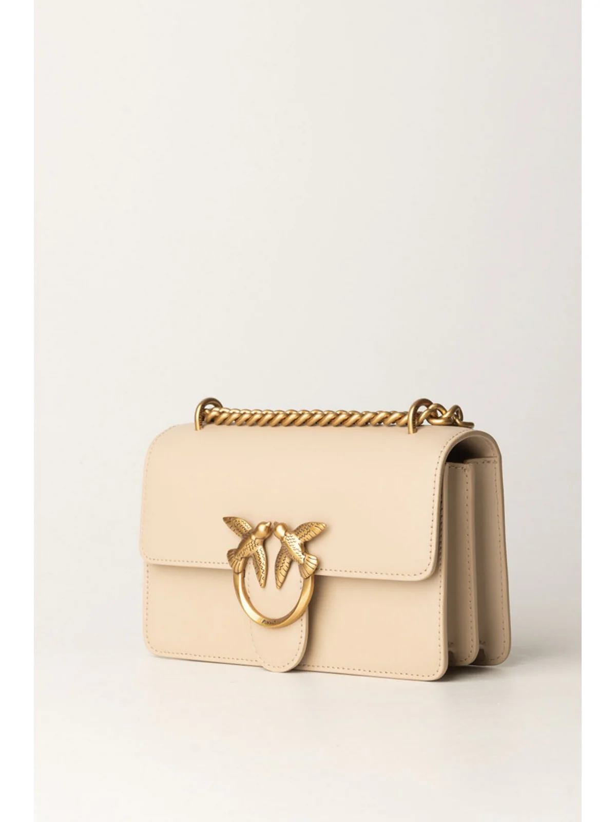 PINKO Borsa Donna Love One Mini Dc Vitello Seta 100074-A0F1 C50Q BEIGE-GRIGIO FUMO-ANTIQUE GOLD - Image 2