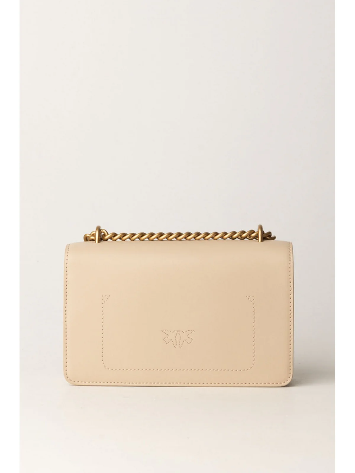 PINKO Borsa Donna Love One Mini Dc Vitello Seta 100074-A0F1 C50Q BEIGE-GRIGIO FUMO-ANTIQUE GOLD - Image 3