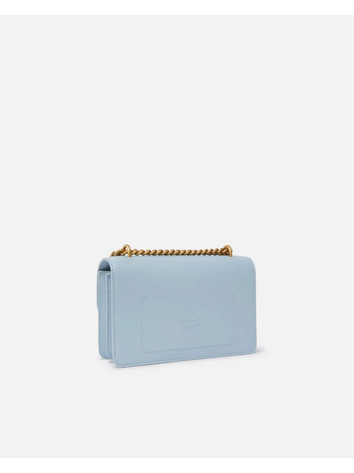 PINKO Borsa Donna Love One Mini Dc Vitello Seta 100074-A0F1 E57Q LIGHT BLUE-ANTIQUE GOLD - Image 5