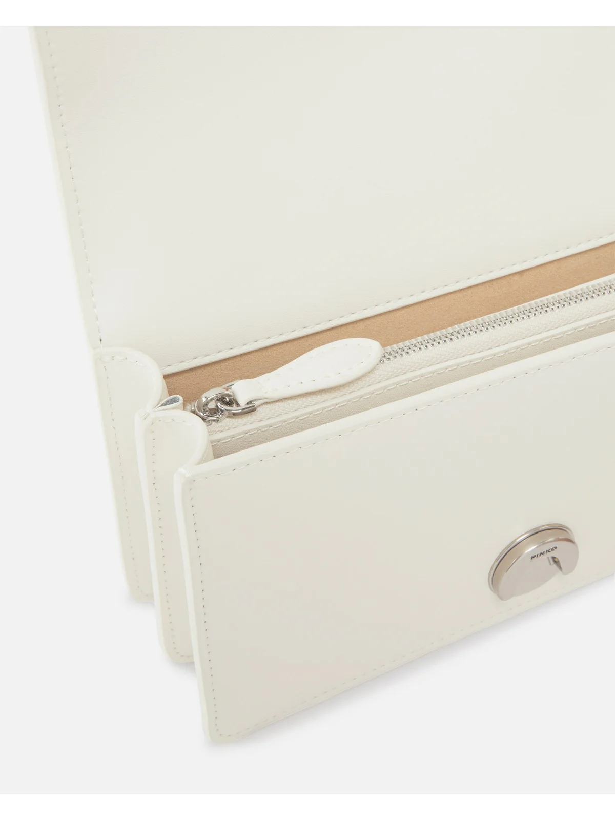 PINKO Borsa Donna Love One Mini Dc Vitello Seta 100074-A0F1 Z14O BIANCO SETA-OLD SILVER - Image 4