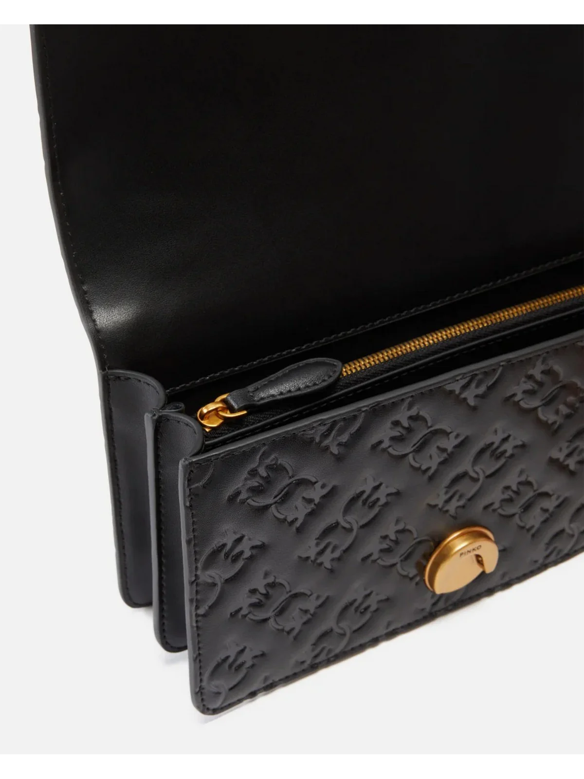 PINKO Borsa Donna Love One Mini Dc Vitello Seta 100074-A1YB Z99Q Nero - Image 4