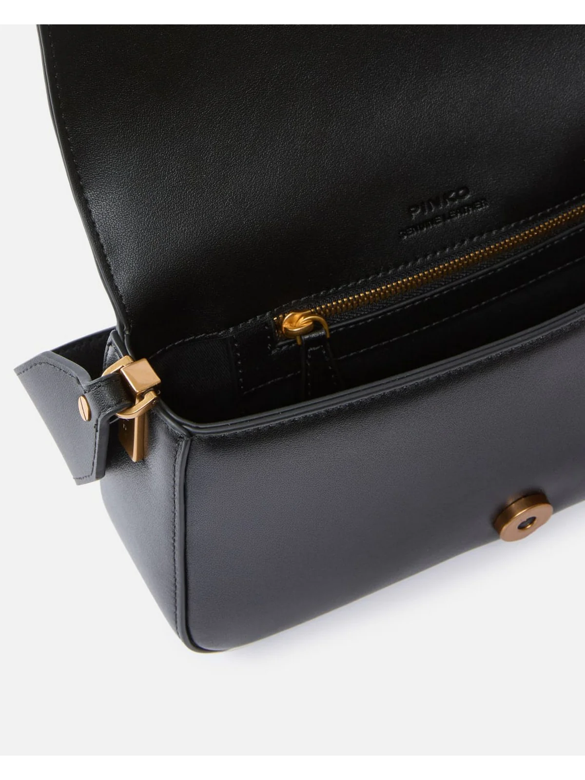 PINKO Borsa Donna LOVE ONE MINI SLOUCHY FL 104340-A0QO Z99Q NERO-ANTIQUE GOLD - Image 3
