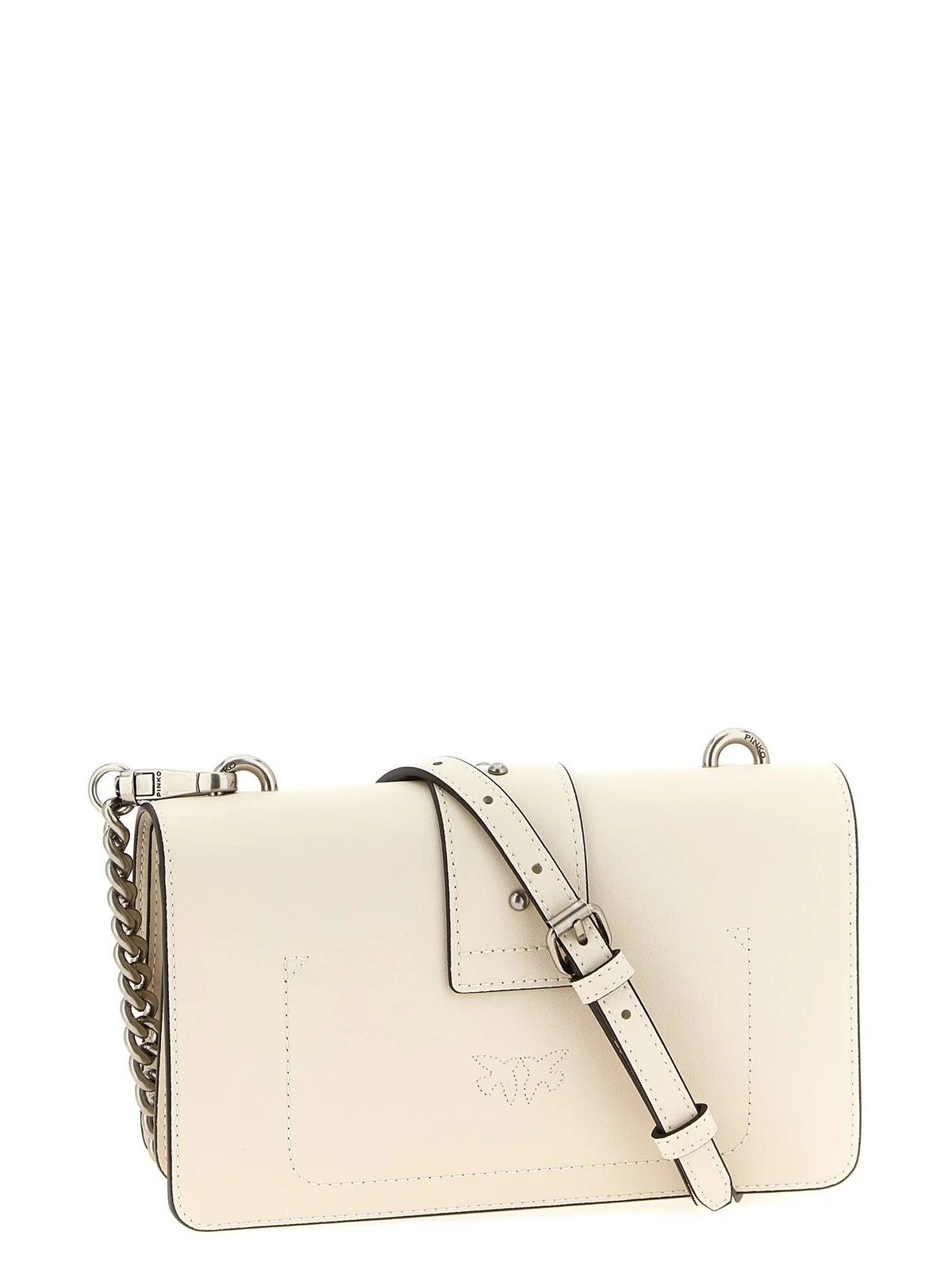 PINKO Borsa Donna LOVE ONE MINI ST. CL 105856-A0F1 Z14O BIANCO SETA-OLD SILVER - Image 3
