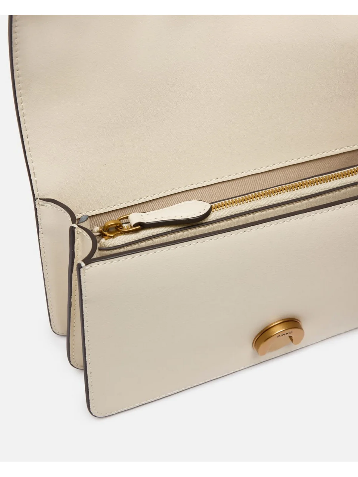 PINKO Borsa Donna LOVE ONE MINI ST. CL 105856-A0F1 Z14Q BIANCO SETA-ANTIQUE GOLD - Image 4