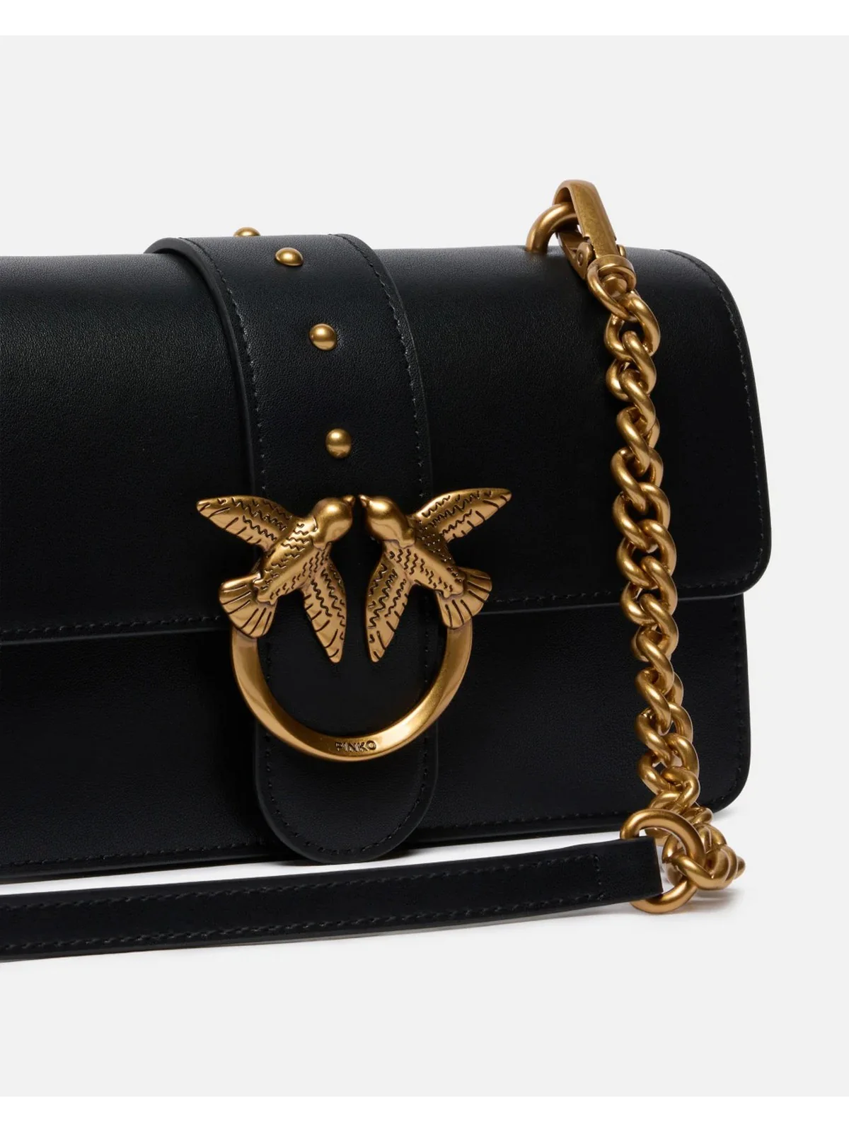 PINKO Borsa Donna LOVE ONE MINI ST. CL 105856-A0F1 Z99Q NERO-ANTIQUE GOLD - Image 3
