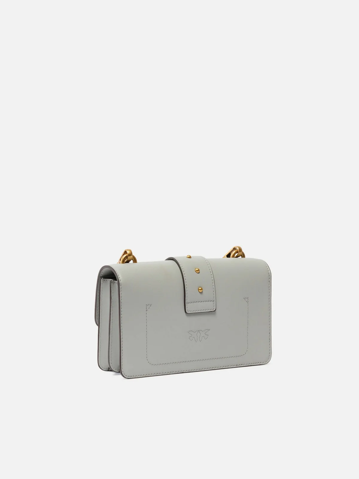 PINKO Borsa Donna LOVE ONE MINI ST. CL VITELLO S 105856-A0F1 K32Q GRIGIO PERLA-ANTIQUE GOLD - Image 5