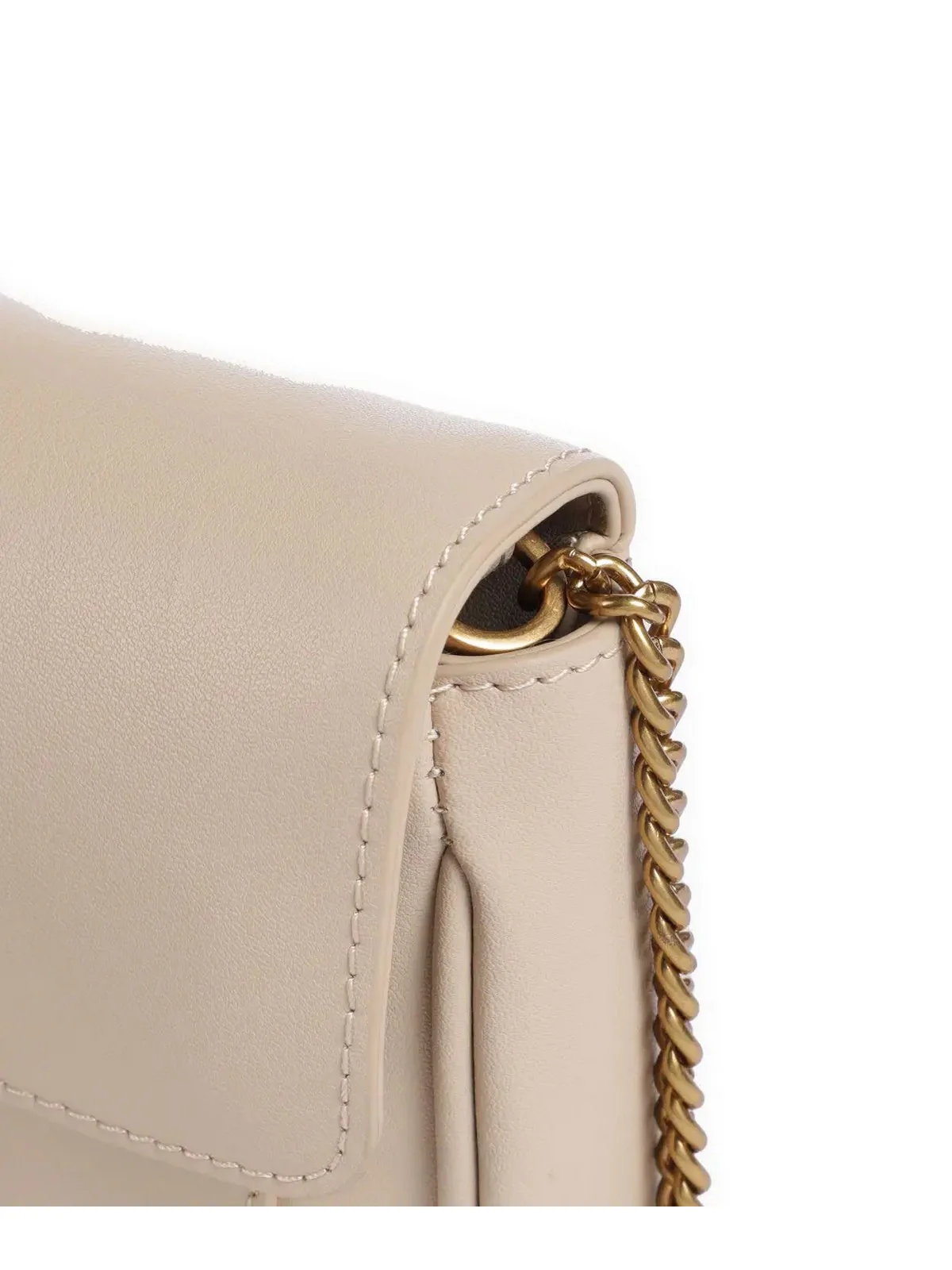 PINKO Borsa Donna Love One Pocket C Vitello Seta 100061-A0F1 C50Q Beige - Image 3