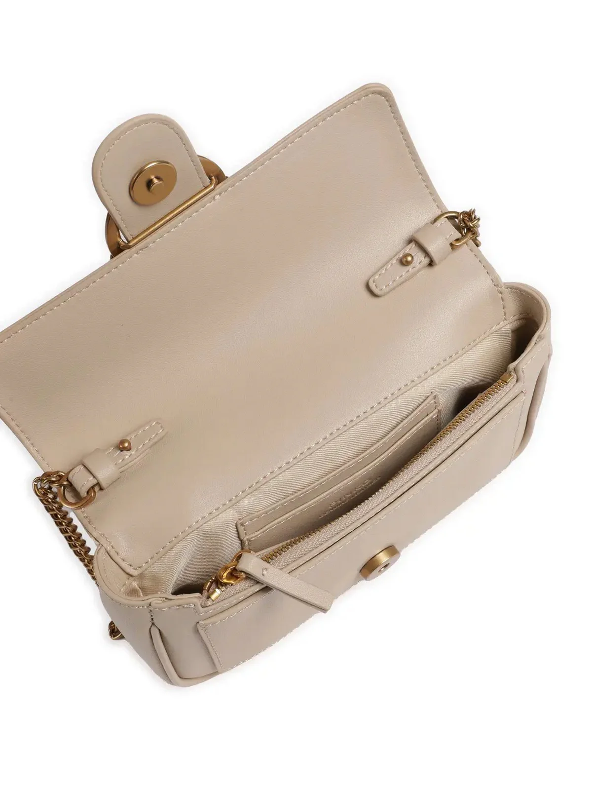 PINKO Borsa Donna Love One Pocket C Vitello Seta 100061-A0F1 C50Q Beige - Image 4