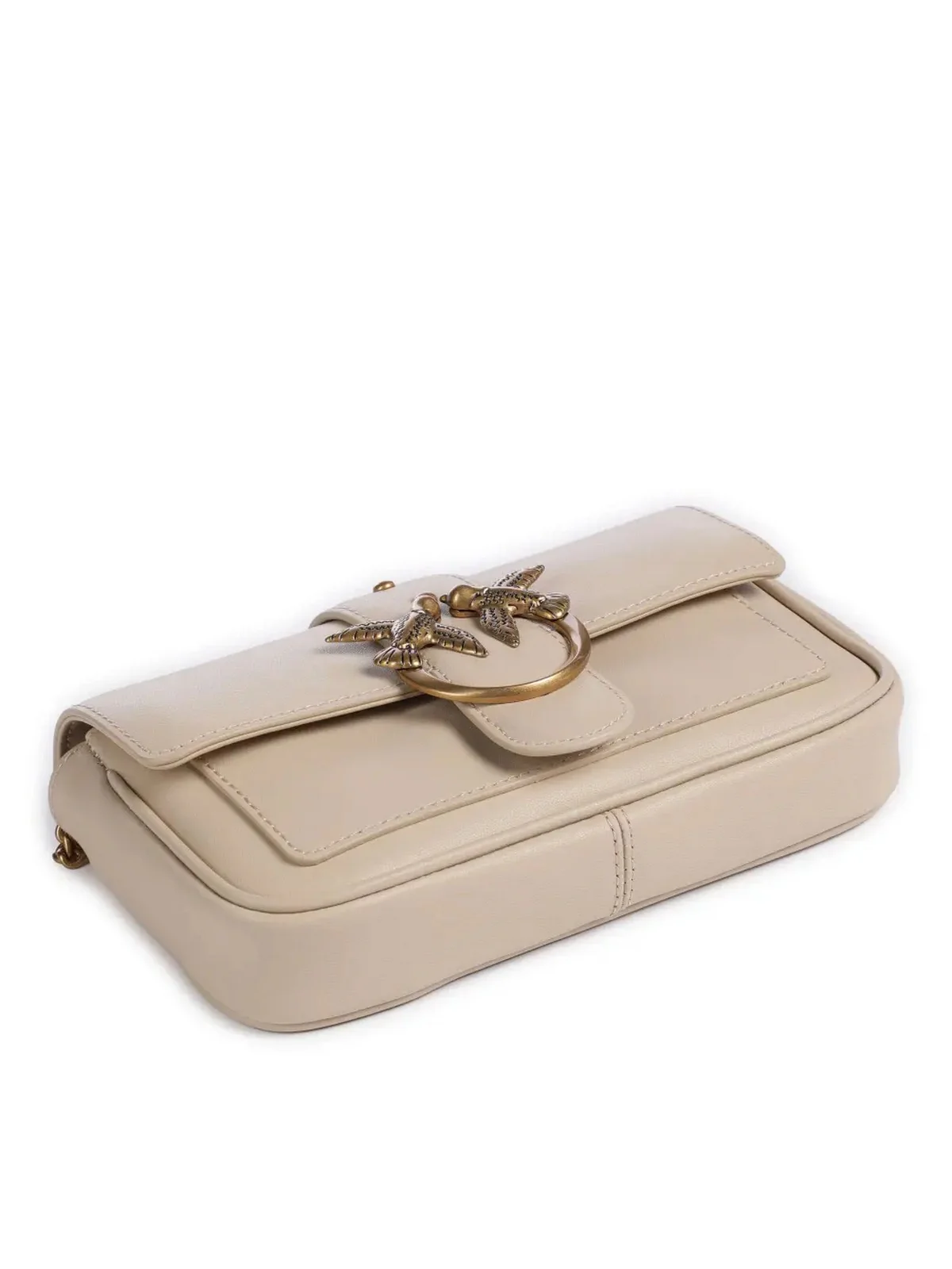 PINKO Borsa Donna Love One Pocket C Vitello Seta 100061-A0F1 C50Q Beige - Image 5