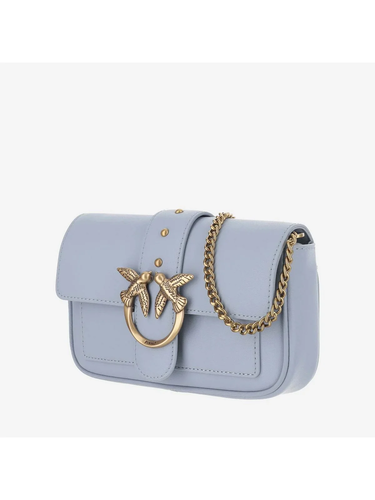 PINKO Borsa Donna Love One Pocket C Vitello Seta 100061-A0F1 E57Q Blu - Image 4