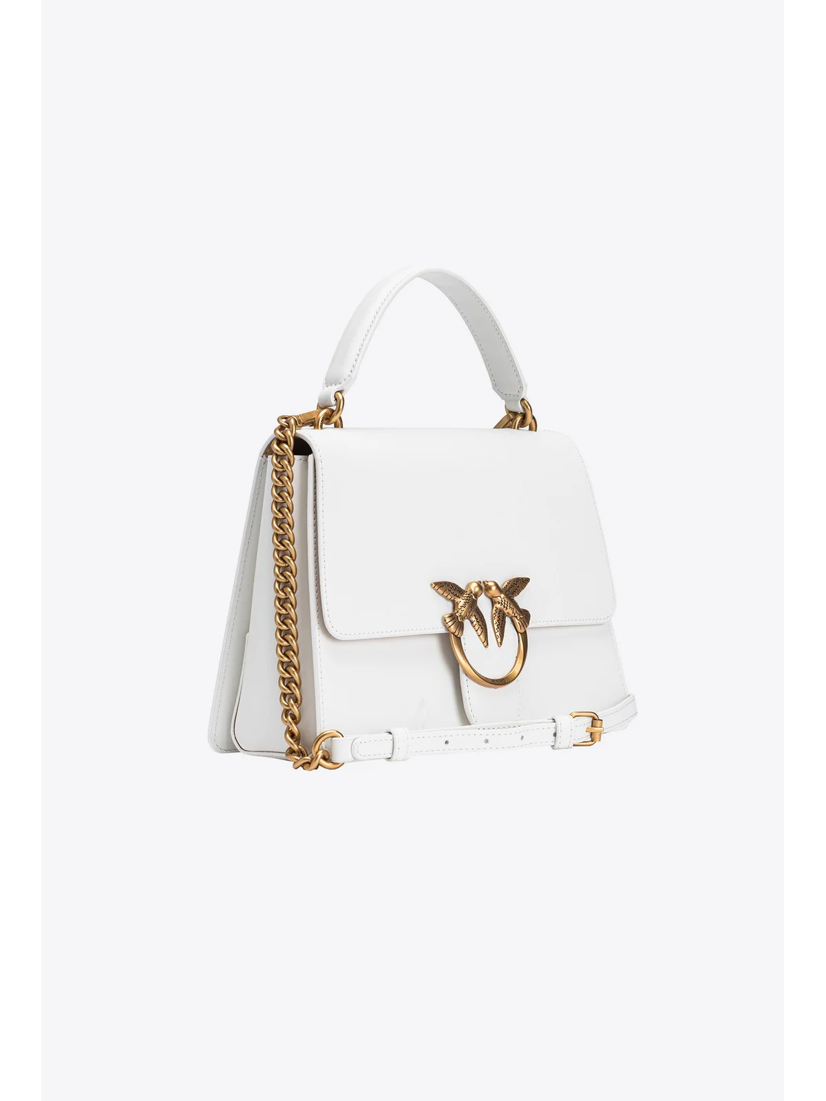 PINKO Borsa Donna Love One Top Handle Classic Li 100066-A0F1 Z15Q Bianco - Image 3