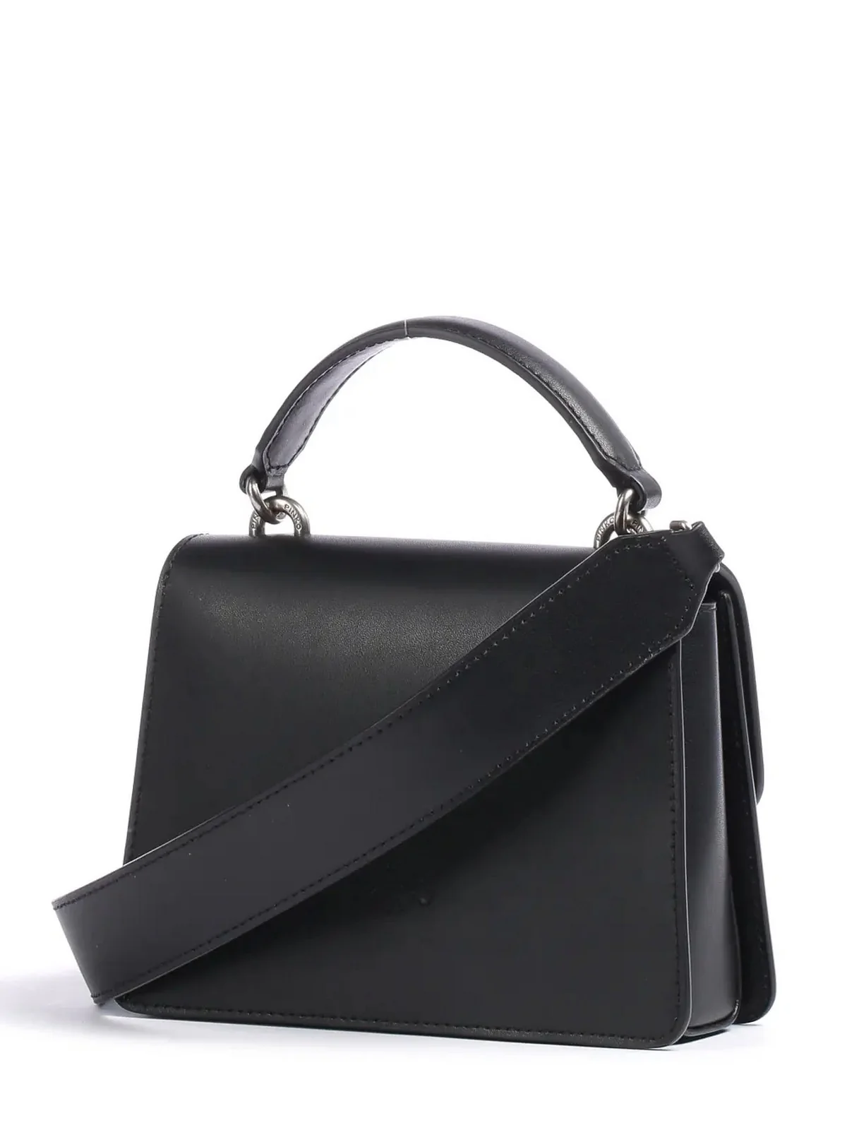 PINKO Borsa Donna Love One Top Handle Mini Light 100071-A0F1 Z99O NERO-OLD SILVER - Image 2