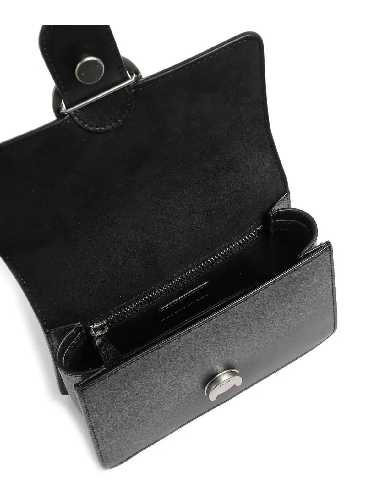 PINKO Borsa Donna Love One Top Handle Mini Light 100071-A0F1 Z99O NERO-OLD SILVER - Image 4