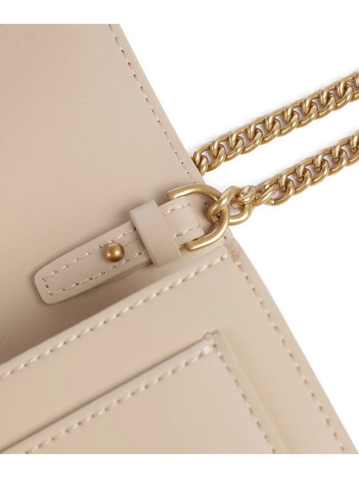 PINKO Borsa Donna Love One Wallet C Vitello Seta 100062-A0F1 C50Q Beige - Image 4