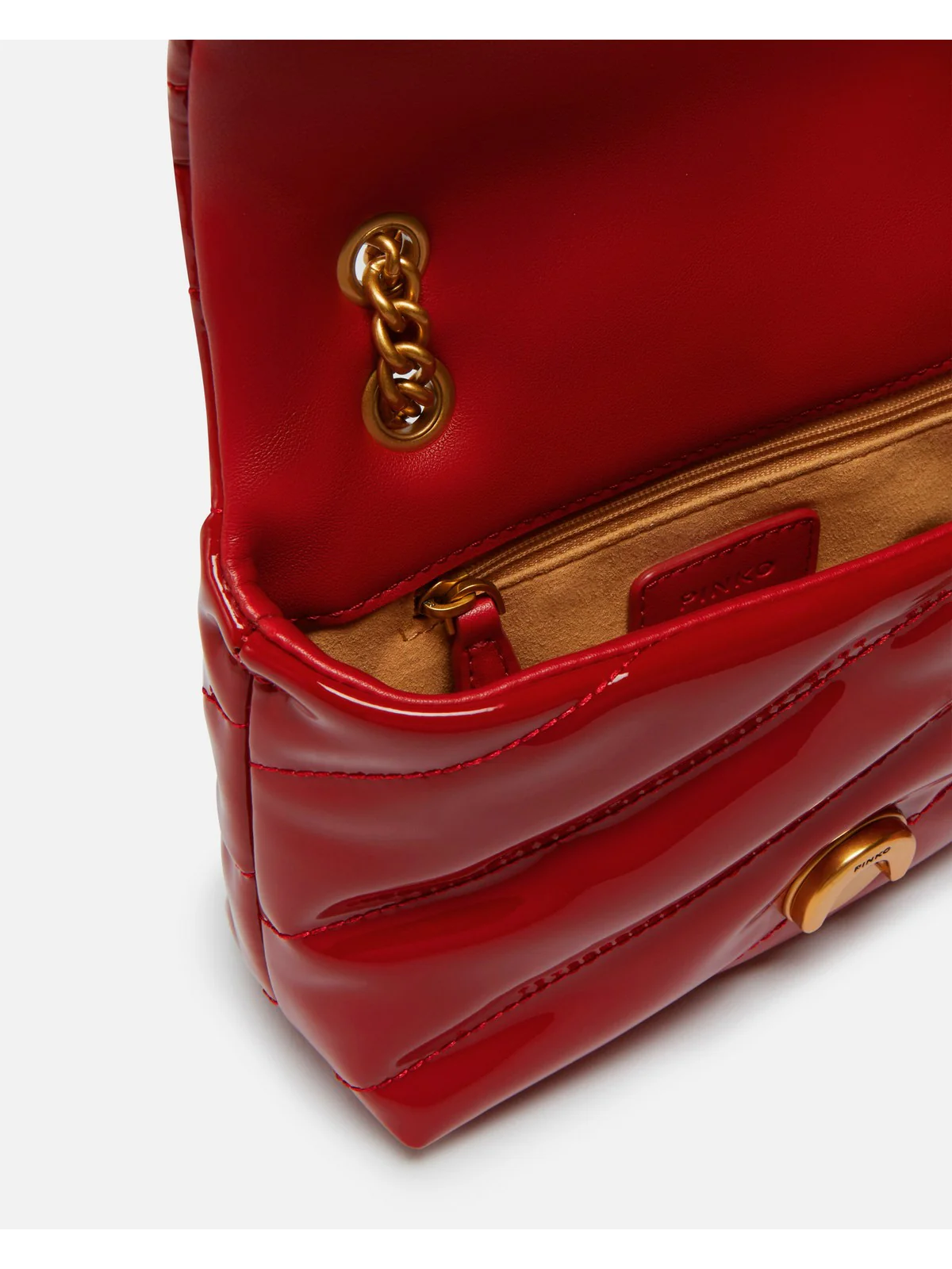 PINKO Borsa Donna Love Puff Baby Cl Ecovernice+P 100040-A1UP R30Q Rosso - Image 2