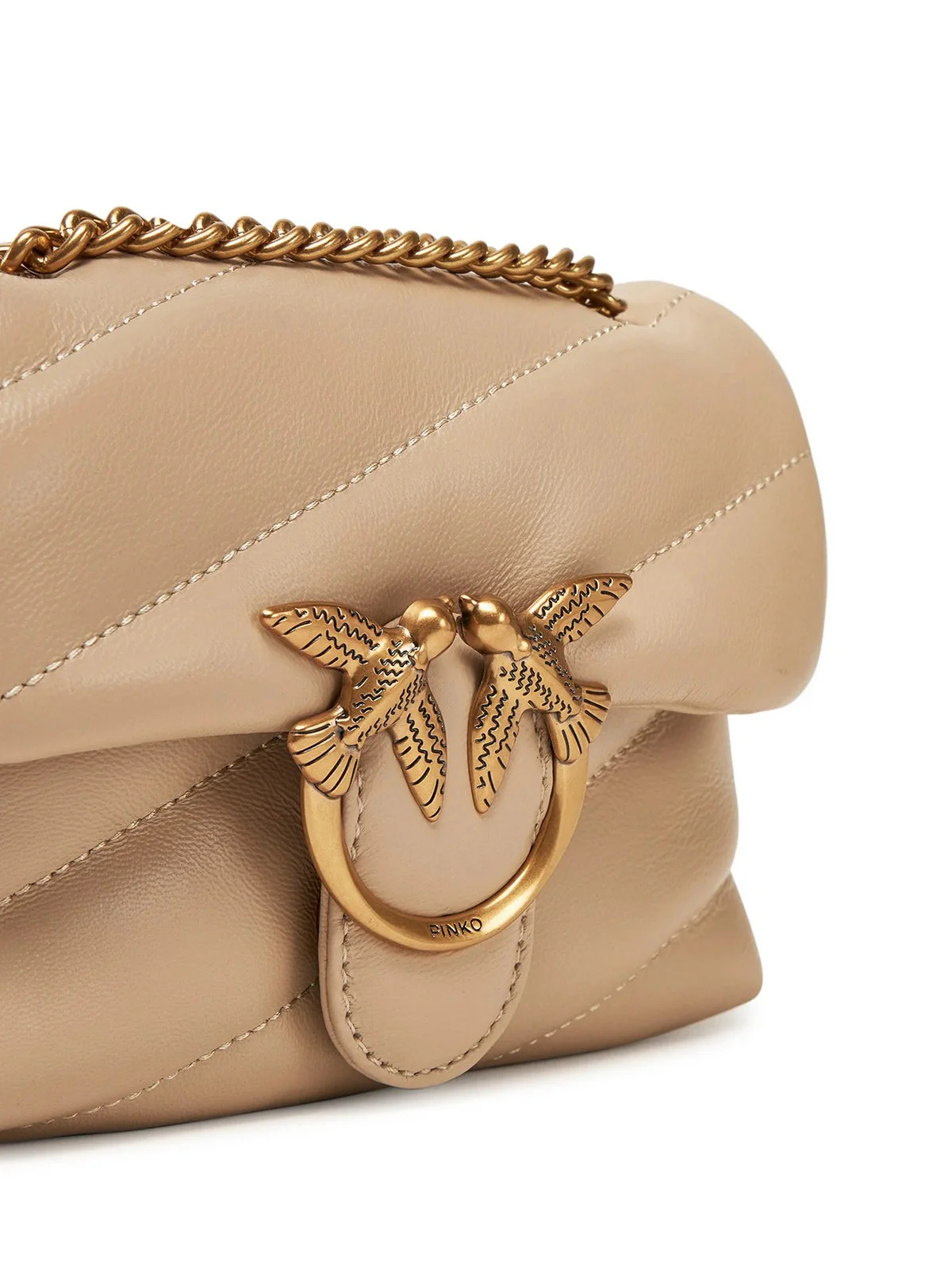 PINKO Borsa Donna Love Puff Baby Cl Sheep Nappa 100040-A0F2 C50Q BEIGE - Image 3