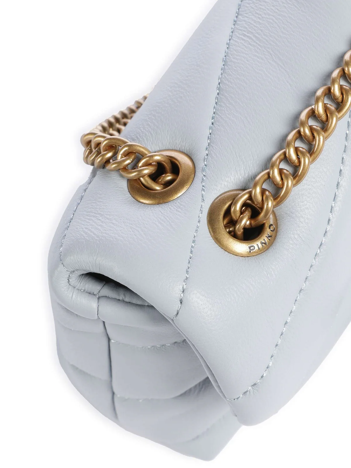 PINKO Borsa Donna Love Puff Baby Cl Sheep Nappa 100040-A0F2 E37Q AZZURRO CELESTE-ANTIQUE GOLD - Image 3