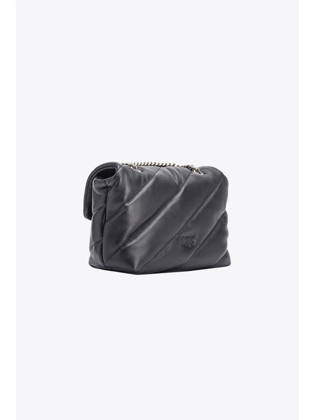 PINKO Borsa Donna Love Puff Mini Cl Sheep Nappa 100039-A0F2 Z99O NERO-OLD SILVER - Image 5