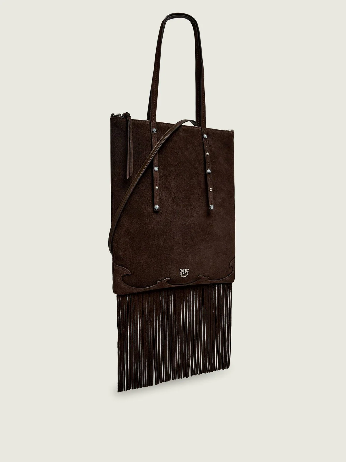 PINKO Borsa Donna MINI SHOPPER FRINGES SUEDE 106666-A0F6 M11O MARRONE-CHICCO DI CAFFE'-OLD S - Image 3