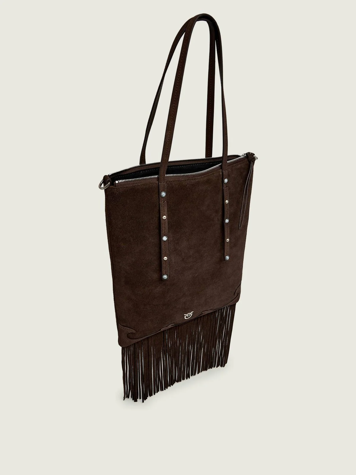 PINKO Borsa Donna MINI SHOPPER FRINGES SUEDE 106666-A0F6 M11O MARRONE-CHICCO DI CAFFE'-OLD S - Image 5