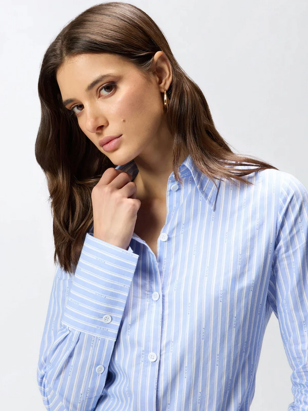 PINKO Camicia Donna CATHLEEN CAMICIA 106481-A36J EZB AZZURRO/BIANCO - Image 3