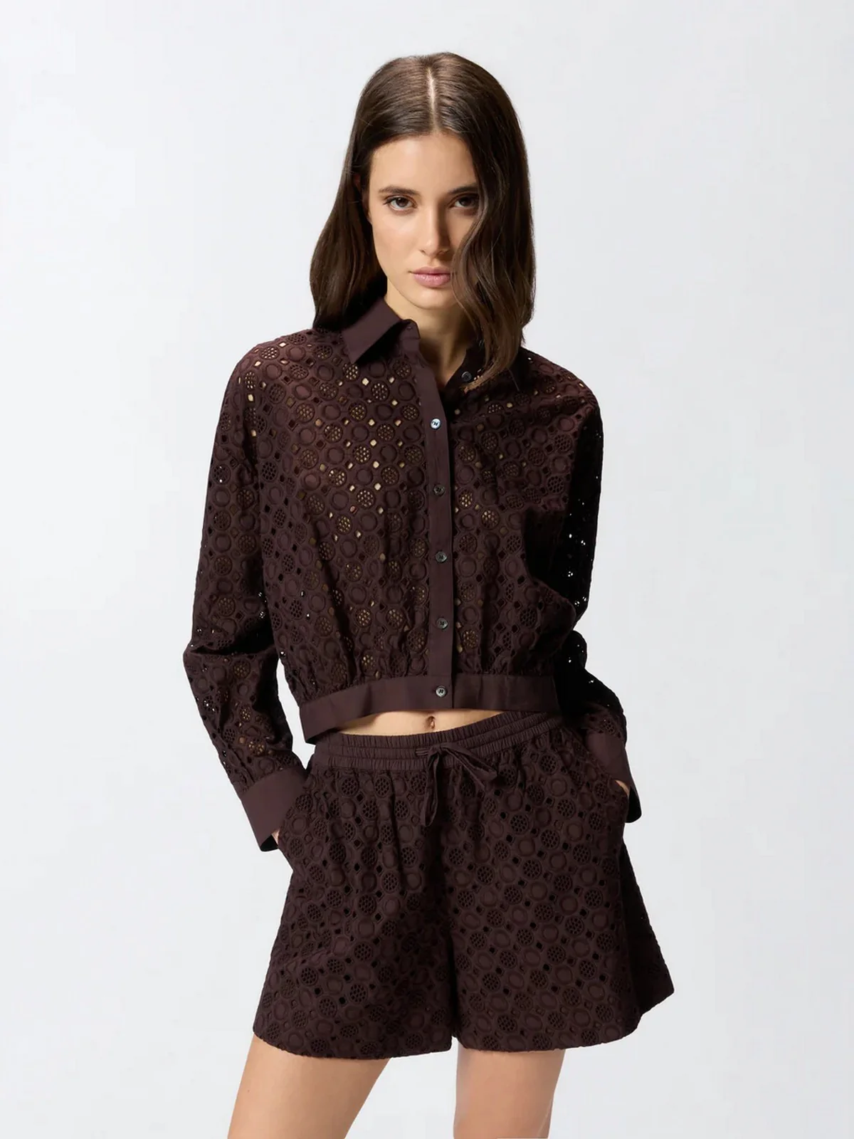 PINKO Camicia Donna CHARITA CAMICIA 106277-A35P M28 Marrone - Image 2